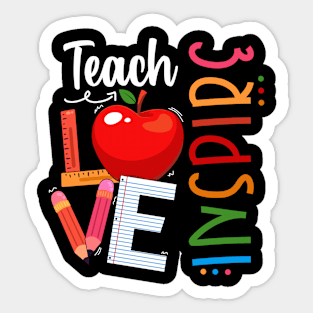 Cute Teach Love And Inspire Men Women Teacher Sticker